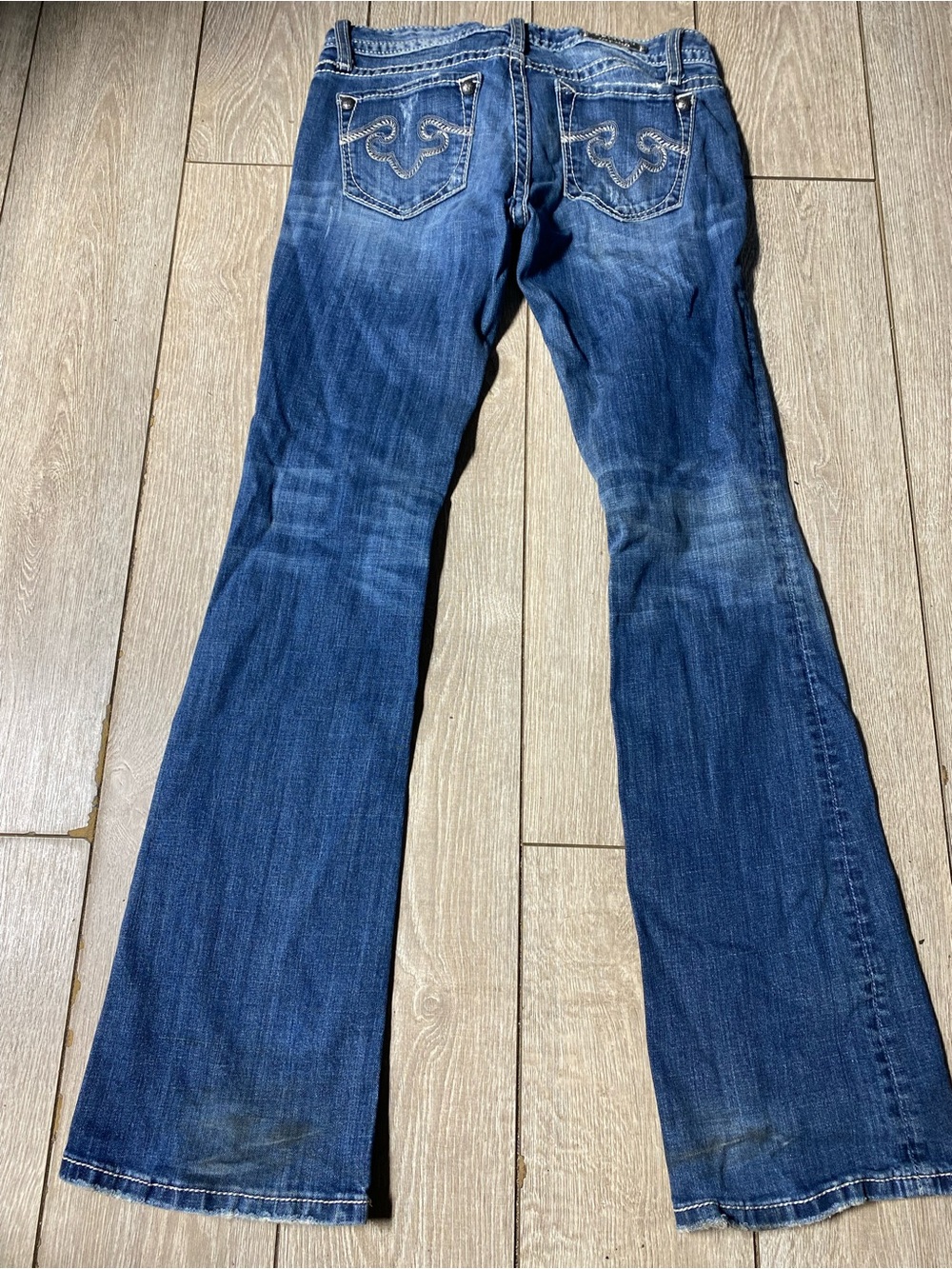 Rerock For Express Barely Boot Jeans Womens 2 Blue Med Wash Low Rise 26 Y2K